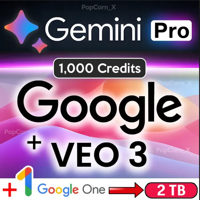 Gemini Google AI PRO– 6 months VEO3- 1000 credits✨