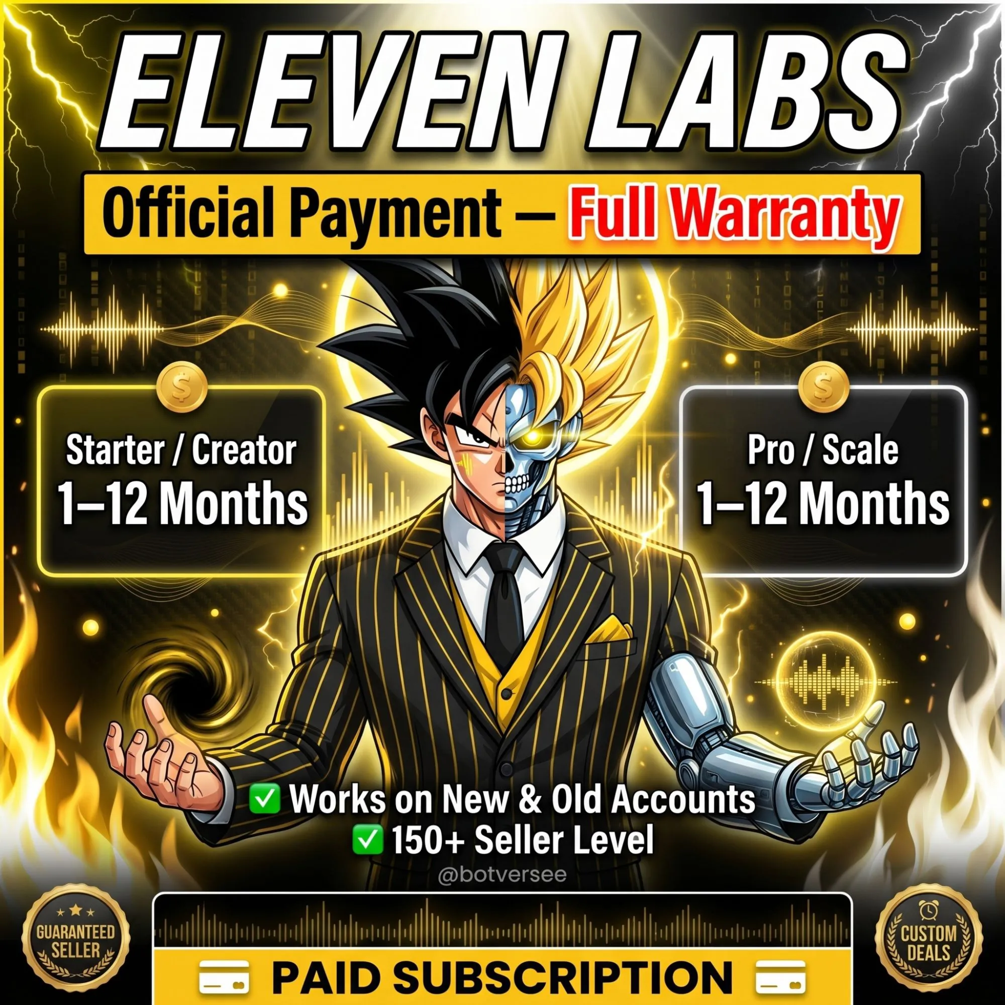 {Paid Subscription Renewal} ElevenLabs Creator/Pro/Scale/Business on your account